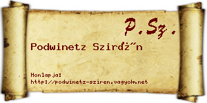 Podwinetz Szirén névjegykártya